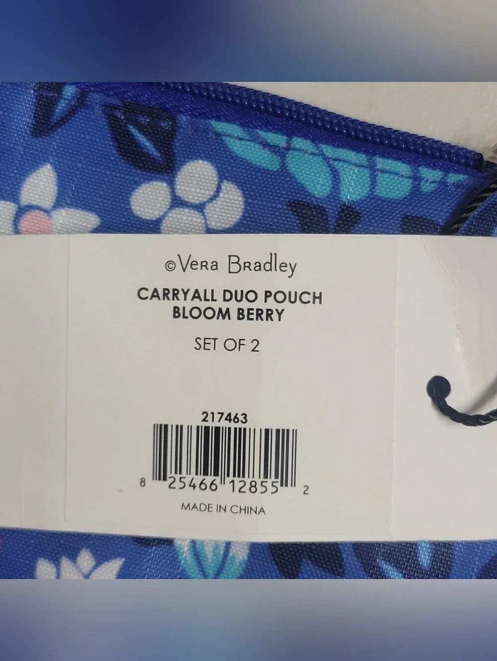 Vera Bradley + Staples NWT Carry All duo Pouch In Bloom Berry Color.